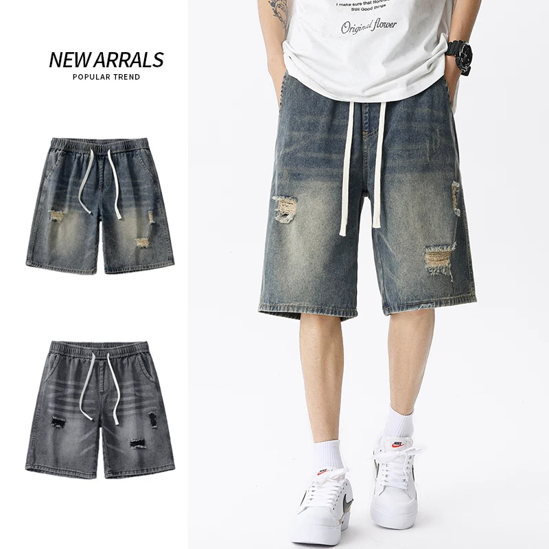 Streetwear Brand Pants - Été mince Denim Shorts hommes rétro