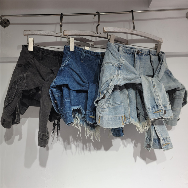 Streetwear Brand Pants - Shorts en jean pour femme, coupe
