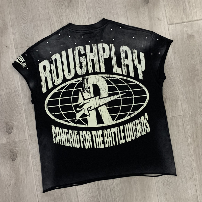 Gilet ROUGH PLAY noir délavé s - Streetwear Brand With Eye avis et prix