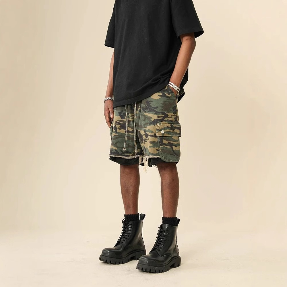 Shorts en jean camouflage vint - Streetwear Brand Pants avis et prix