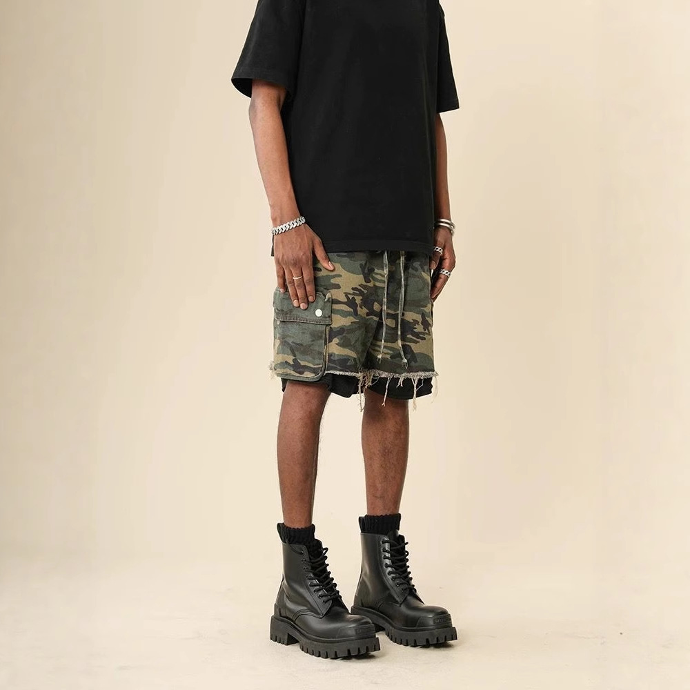 Shorts en jean camouflage vint - Streetwear Brand Pants avis et prix